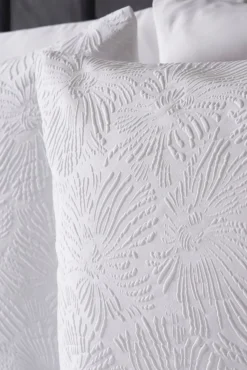 White Flower Embossed Duvet Set