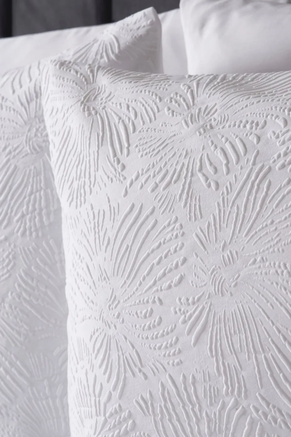 White Flower Embossed Duvet Set