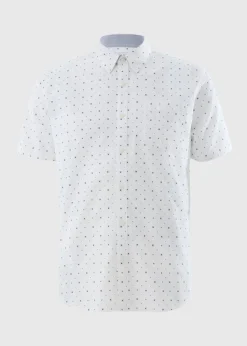 White Geo Short Sleeve Oxford Shirt