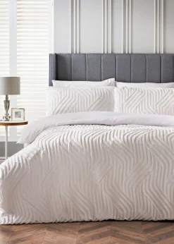White Geometric Duvet Set