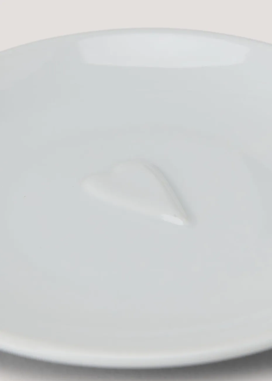 White Heart Embossed Teabag Tidy (11cm)