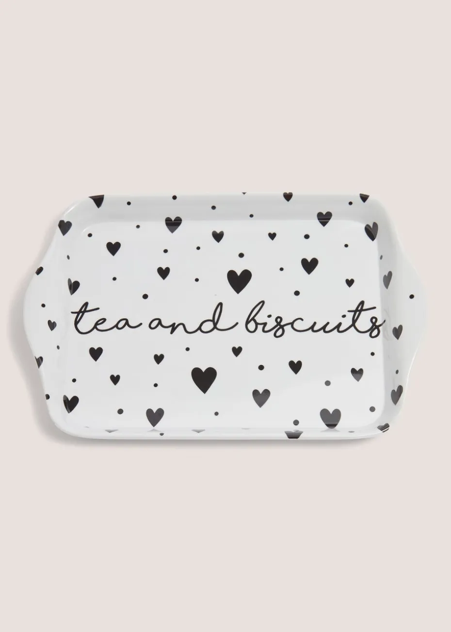 White Heart Tea Tray