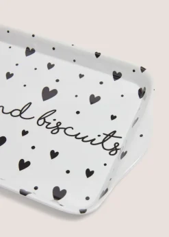 White Heart Tea Tray