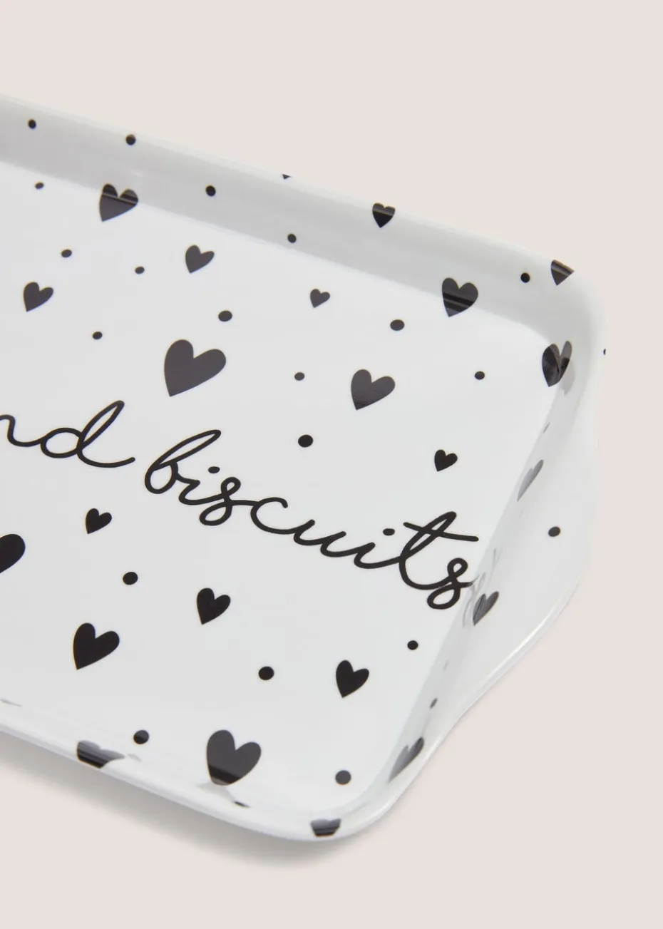 White Heart Tea Tray