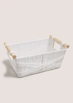 White Highland Cow Basket