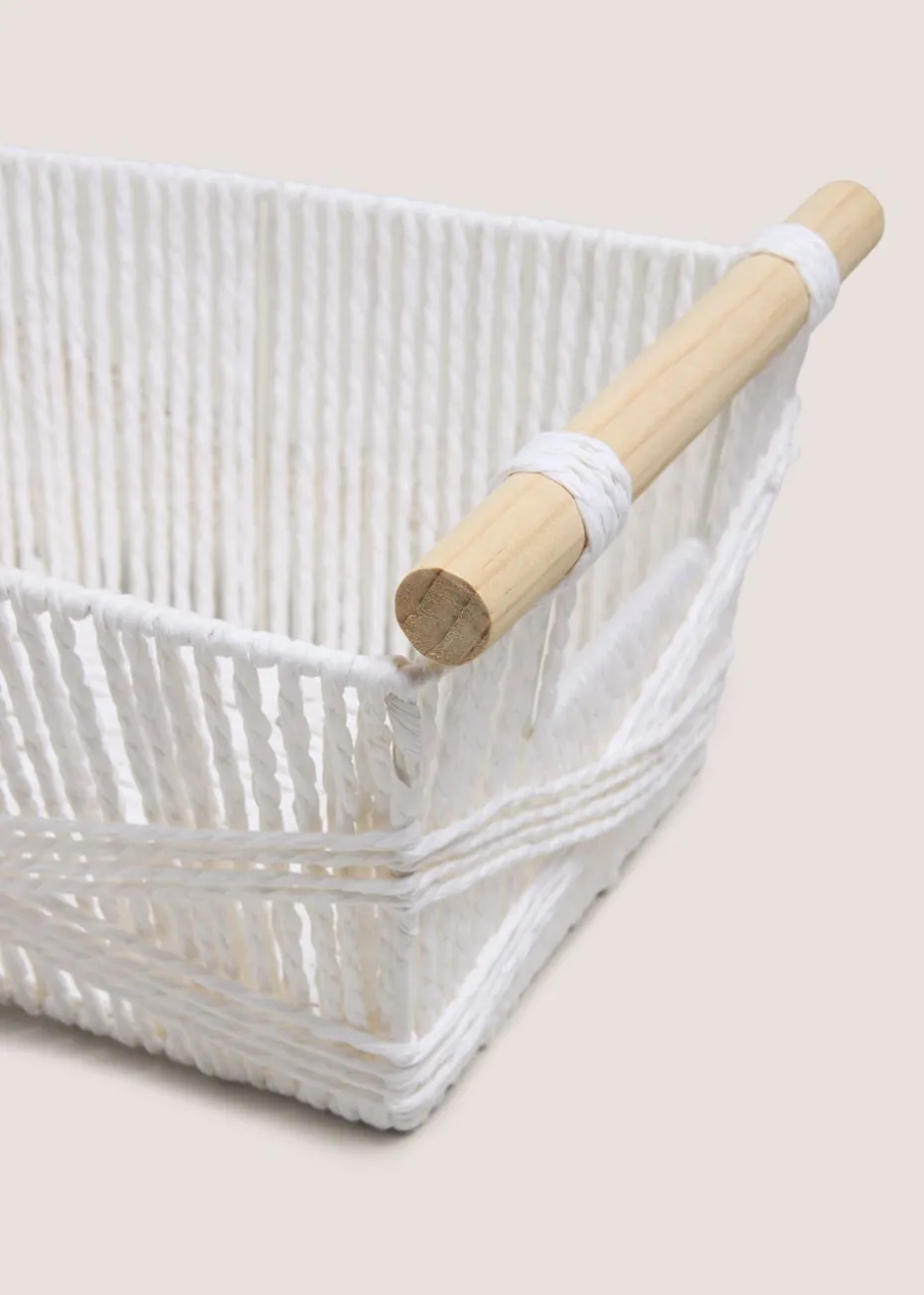 White Highland Cow Basket