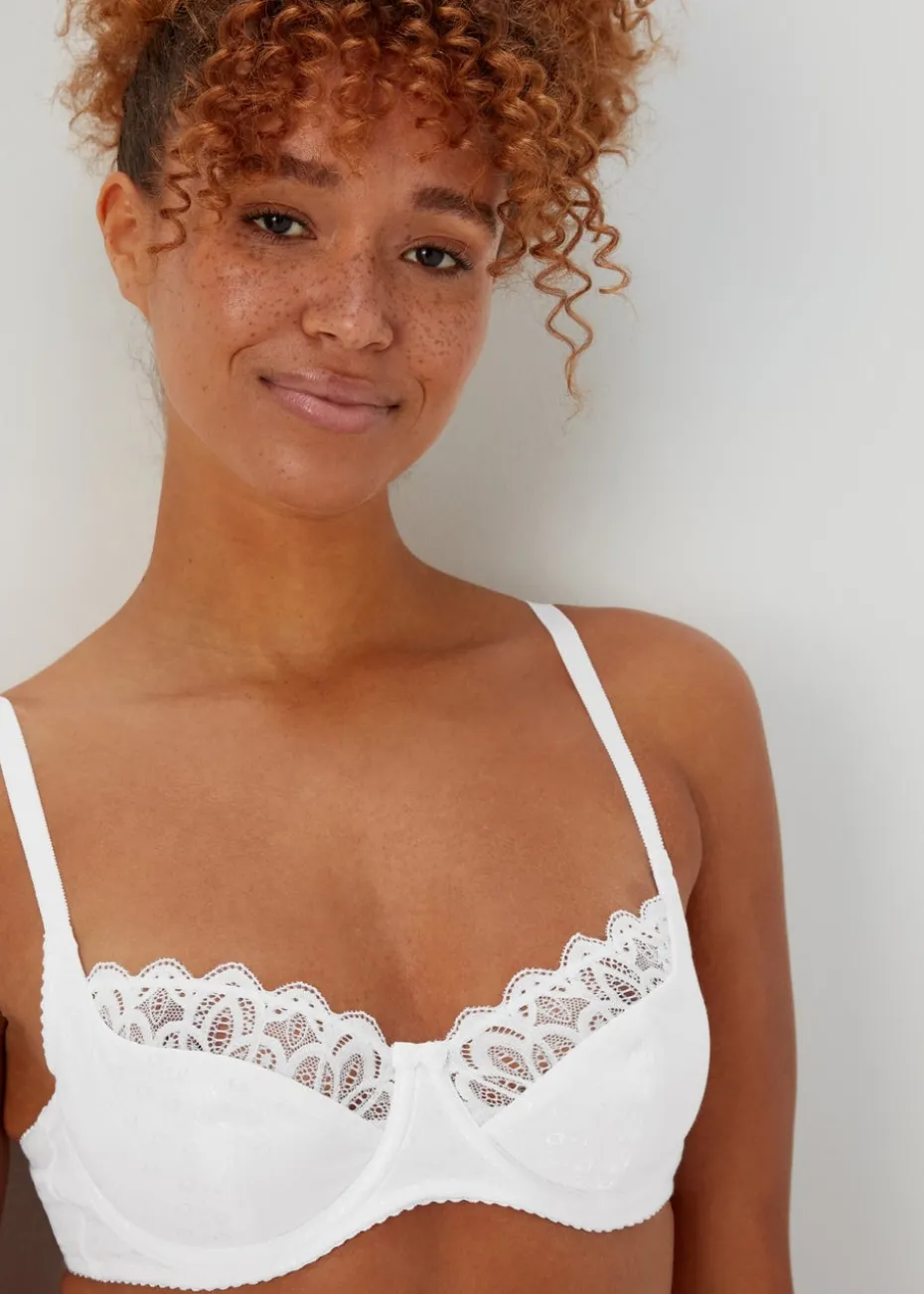 White Jacquard Underwire Bra
