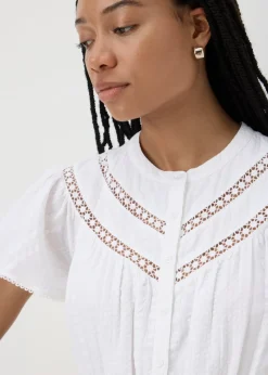 White Lace Button Playsuit