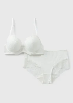 White Lace Detail Midi Knickers