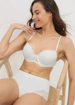 White Lace Detail Midi Knickers