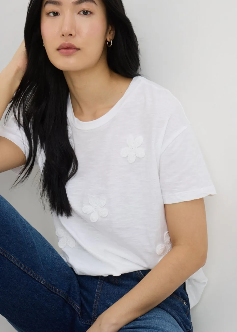 White Lace Flower T-Shirt