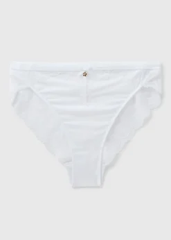 White Lace High Leg Knickers