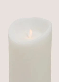 White LED Large Pillar Candle