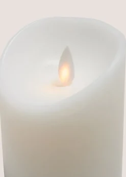White LED Large Pillar Candle