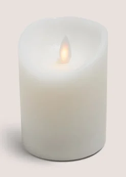 White LED Small Pillar Candle