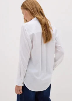 White Linen Blend Shirt