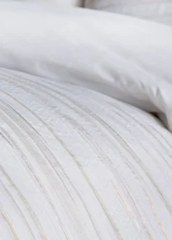 White Metallic Crinkle Duvet Cover