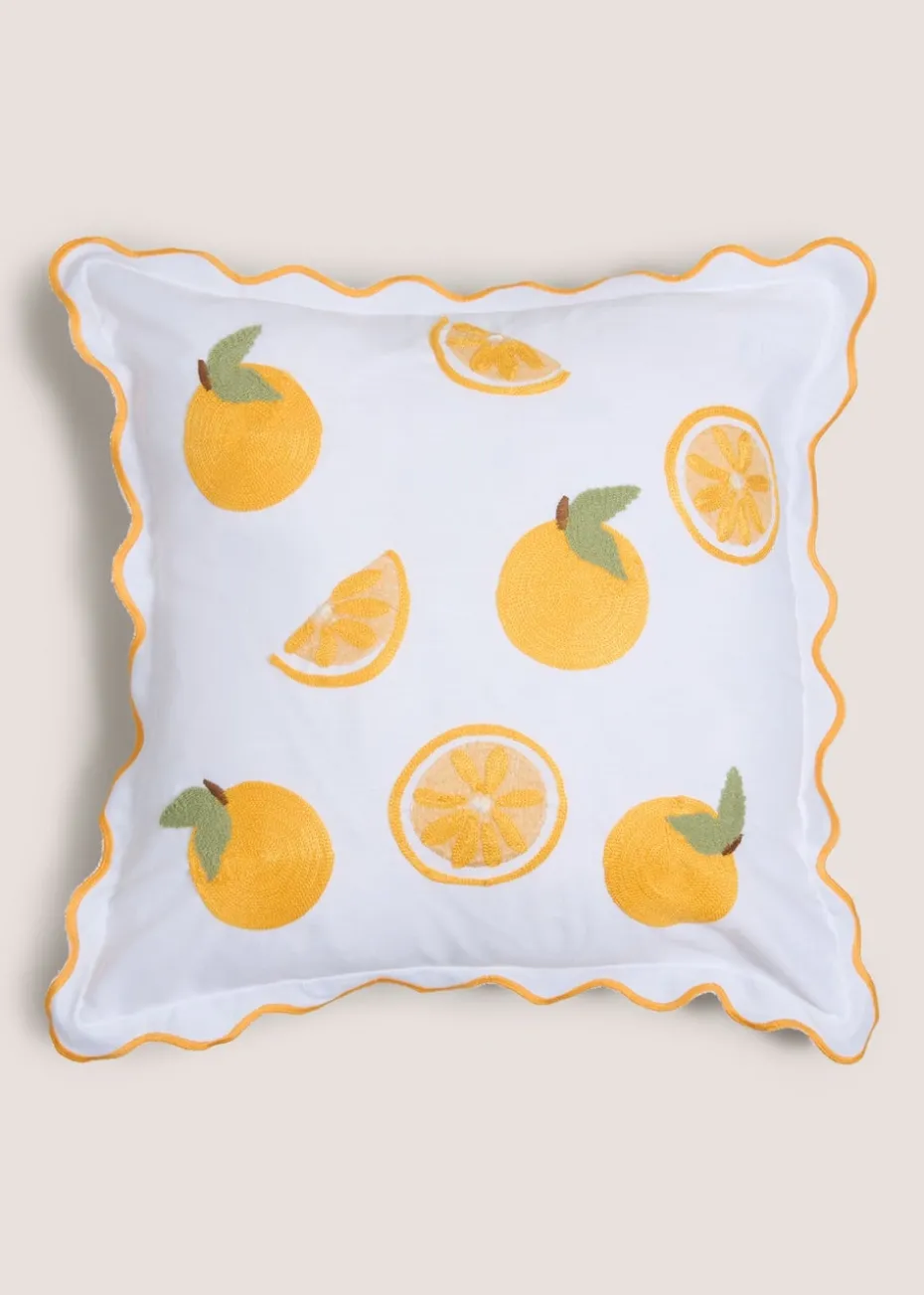White Orange Cushion