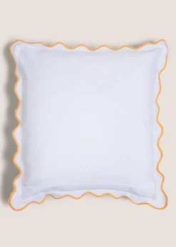 White Orange Cushion