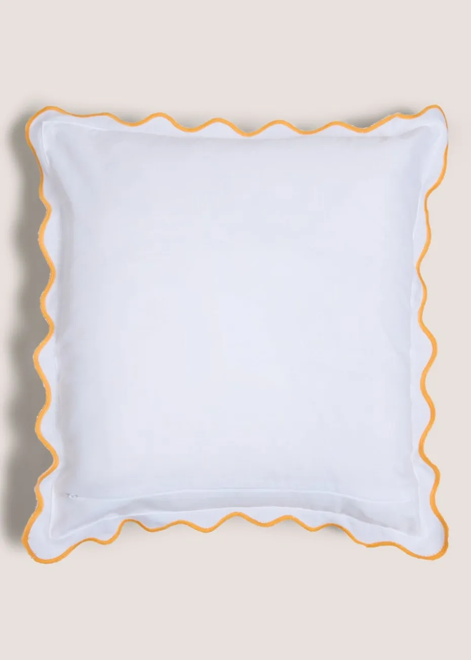 White Orange Cushion