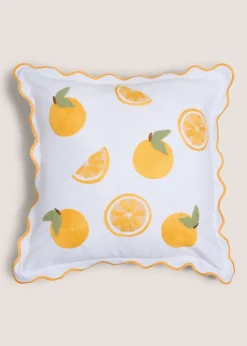 White Orange Cushion