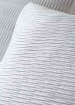 White Ruched Duvet Set