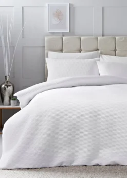 White Ruched Duvet Set