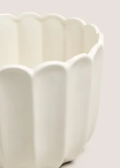 White Scallop Ceramic Planter
