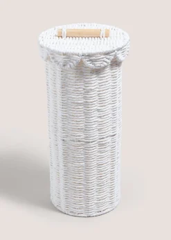 White Scalloped Toilet Roll Holder