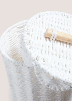 White Scalloped Toilet Roll Holder