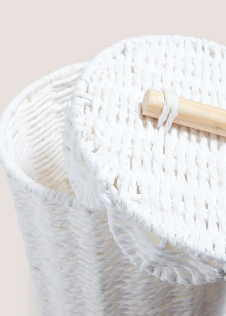 White Scalloped Toilet Roll Holder