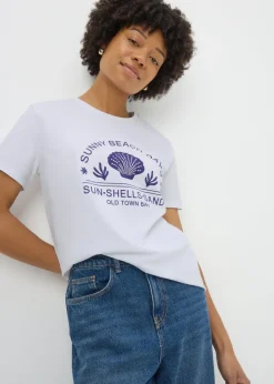 White Shell Graphic T-Shirt
