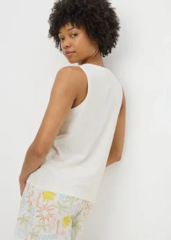 White Solice Vest & Shorts Pyjama Set