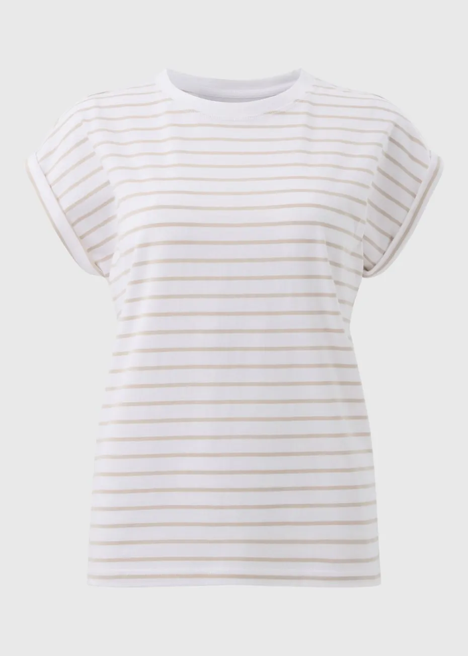 White Stripe Short Sleeve T-Shirt