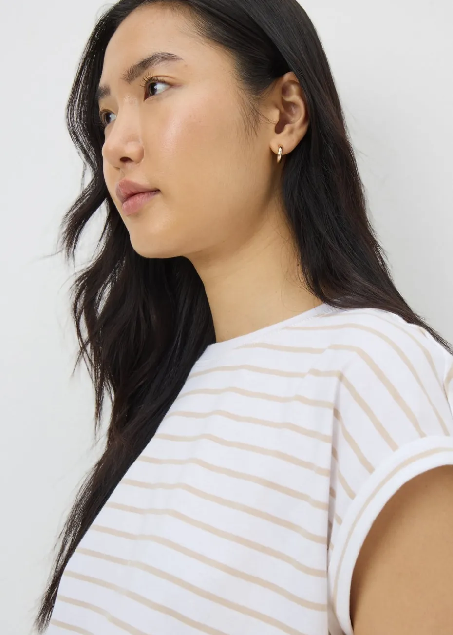 White Stripe Short Sleeve T-Shirt