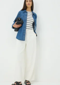 White Stripe Vest Top