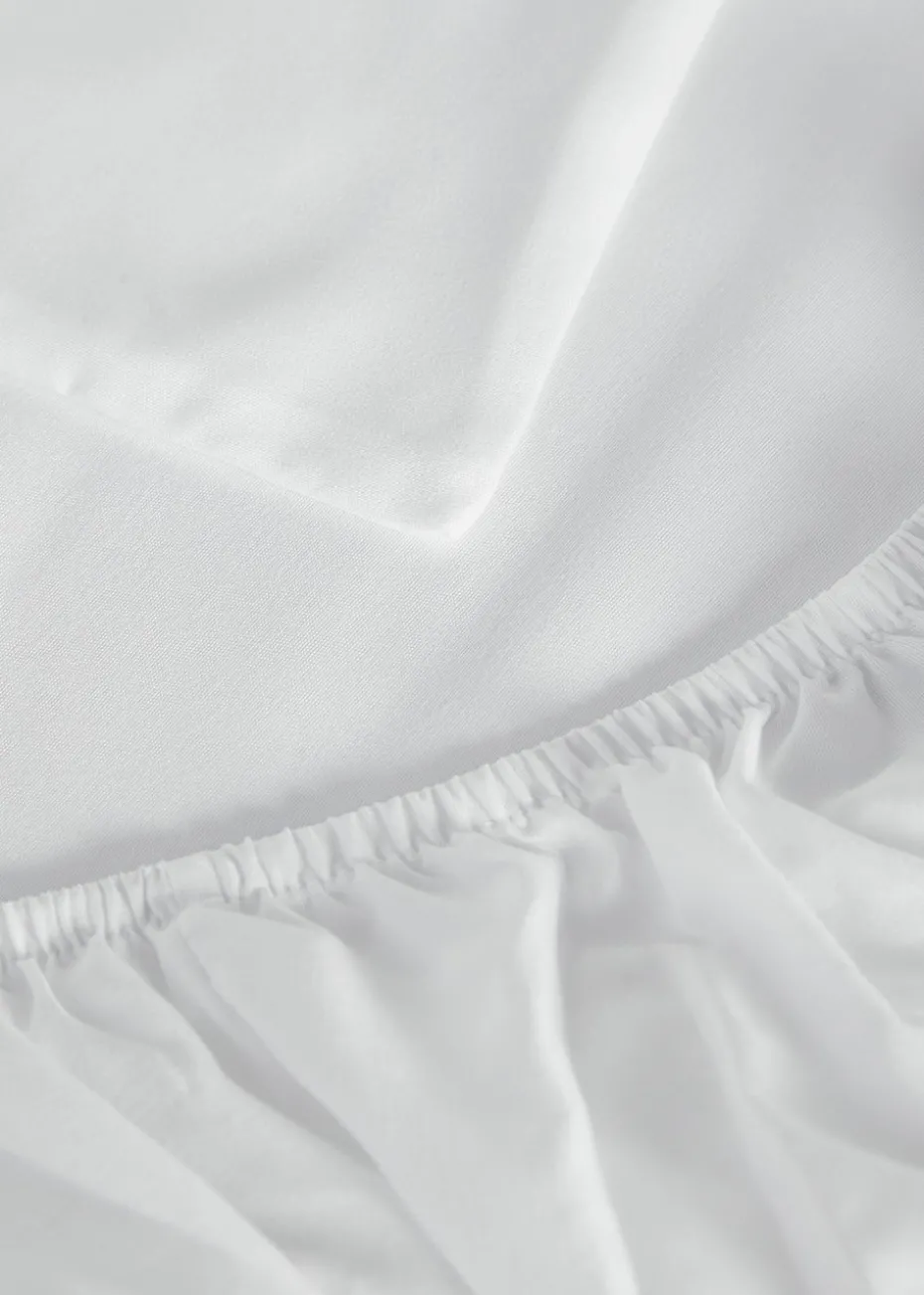 White Super Soft Fitted Bed Sheet & Pillowcase Bundle