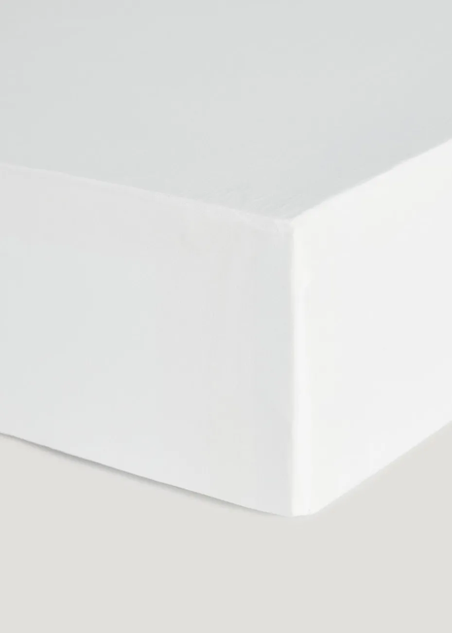 White Super Soft Fitted Bed Sheet & Pillowcase Bundle