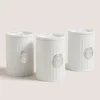 White Tea/Coffee/Sugar Canisters (16cm x 11cm)