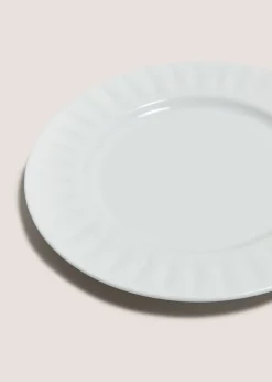 White Textured Dinner Plate
