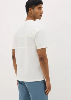 White Textured Panel T-Shirt