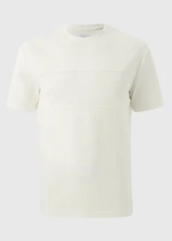 White Textured Panel T-Shirt