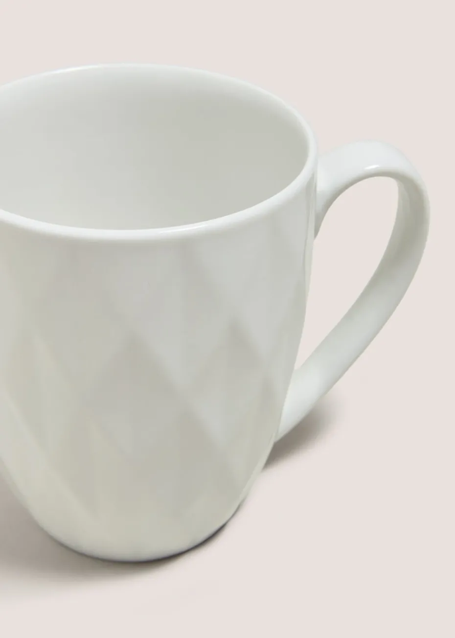 White Textured Side Bowl