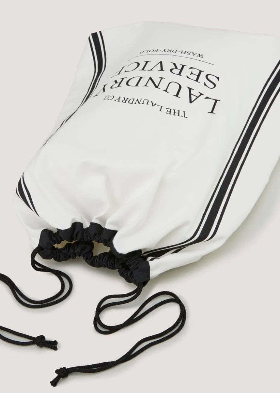 White The Laundry Co Drawstring Bag