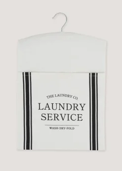 White The Laundry Co Drawstring Bag