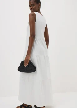 White Tiered Maxi Dress