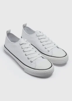 White Toe Cap Canvas Trainers
