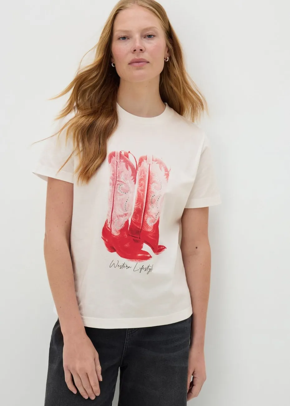 White Western Boots T-Shirt