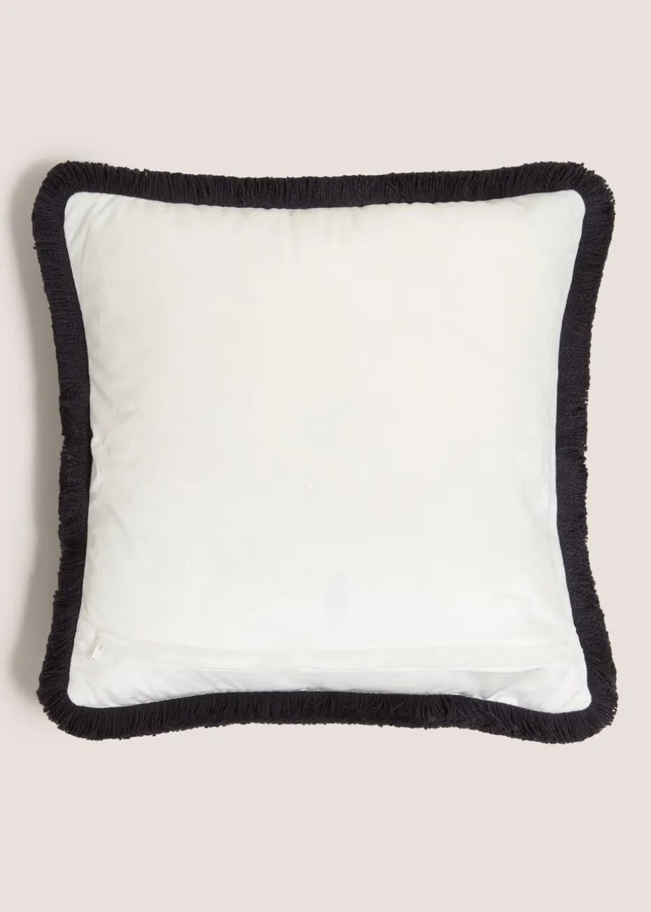 White Zebra Print Cushion