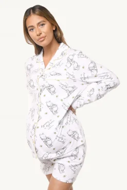 Winnie The Pooh  Ladies White Maternity Pyjama